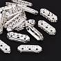 Brass with Grade A Rhinestone Bridge Spacers, Cadmium Free & Lead Free, Hexagon, 21x7x4mm, Hole: 1mm