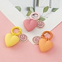 Love Heart Alloy Pendant Keychains with Smiling Face Charms, for Couple Bags Jewelry Accessories