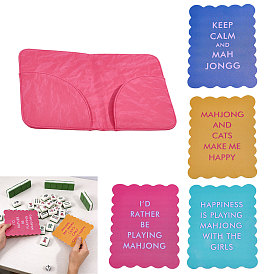 1 Étui pour carte de score de mahjong en similicuir PU, rectangle, 4 pièces 4 couleurs cartes de mahjong en PVC