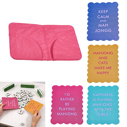 1 Étui pour carte de score de mahjong en similicuir PU, rectangle, 4 pièces 4 couleurs cartes de mahjong en PVC