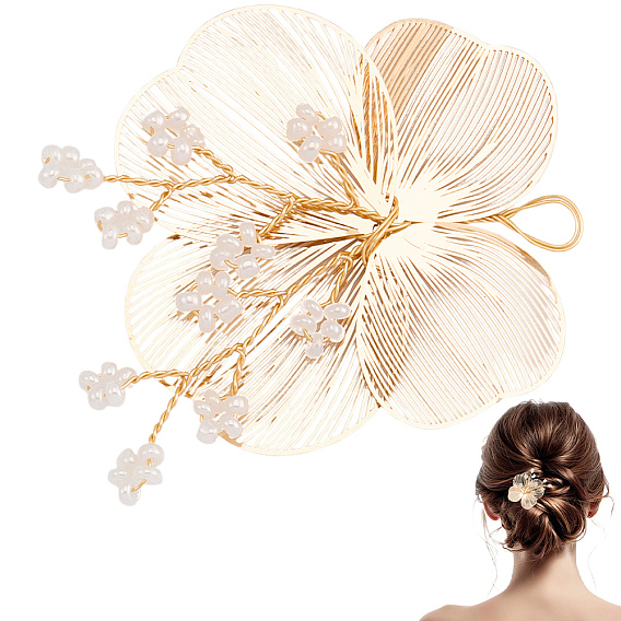 Сплав с пластиковыми перламутровыми украшениями, цветок