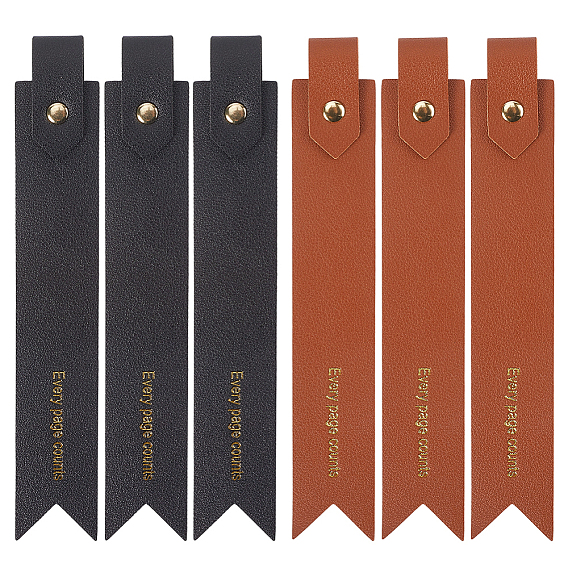 6шт 2 цвета закладки из искусственной кожи