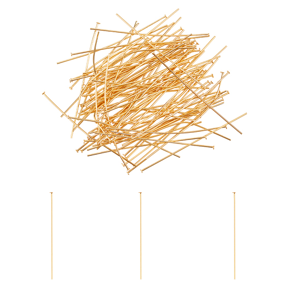 304 Stainless Steel Flat Head Pins, with Bead Container