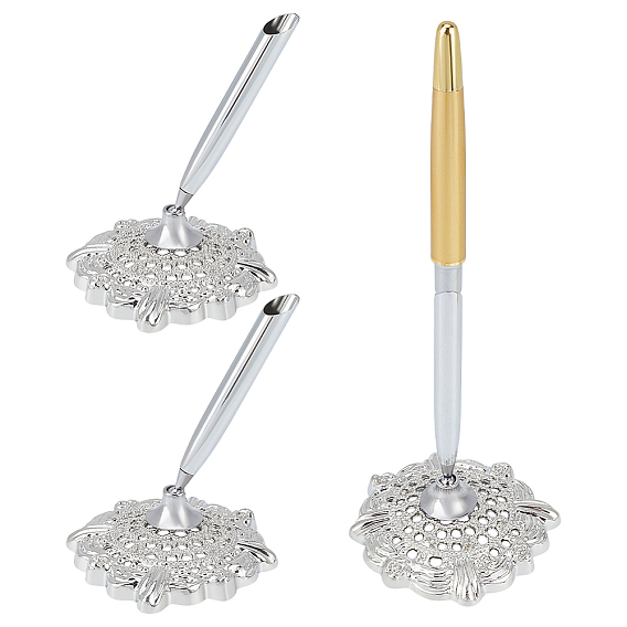 Настольная подставка для шариковой ручки из сплава, держатель органайзера для ручек, офисные принадлежности