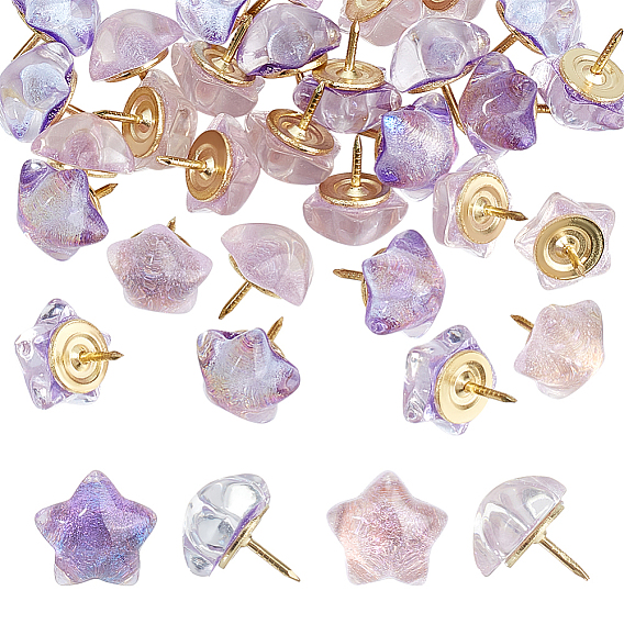 30 шт 2 цвета смоляные кнопки-звезды, с железными контактами