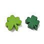 Печатные деревянные бусины, бусы ко дню святого патрика, клевер