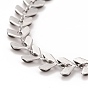 Enamel Wheat Link Chains Bracelet, 304 Stainless Steel Jewelry for Women, Stainless Steel Color