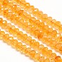 Natural Citrine Rondelle Bead Strands, Faceted, Dyed & Heated