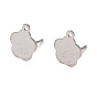 304 Stainless Steel Stud Earring Findings, with Loop, Flower