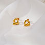 304 boucles d'oreilles en acier inoxydable pour femmes, torsion