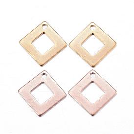 Ion Plating(IP) 201 Stainless Steel Charms, Rhombus