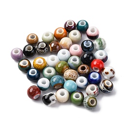 Фарфоровые бусины ручной работы, круглые, яркие глазированный фарфор