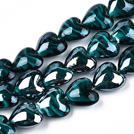Handmade Lampwork Beads, Pearlized, Heart