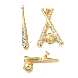 Стойка металлическая латунная микропрофилированная кубическая циркония подвески, долговечный, без свинца и без кадмия, бейсбол прелести, с целью перехода в кольце