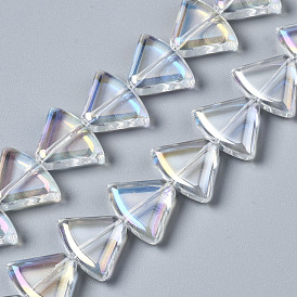 Electroplate Glass Beads Strands, AB Color, Triangle