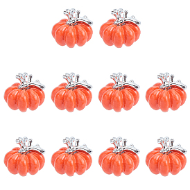 Alloy Pendants, Pumpkin, Orange