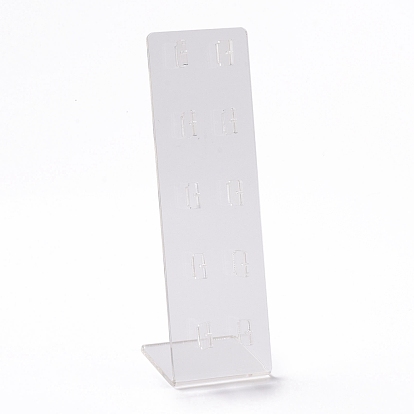 Transparent Acrylic Earrings Display Stands, L-Shaped