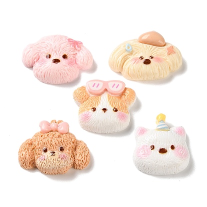 Непрозрачные кабошоны из смолы, собака