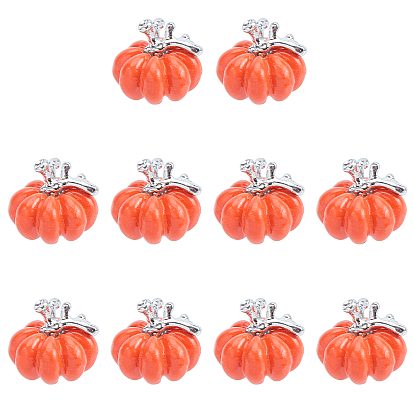 Alloy Pendants, Pumpkin, Orange