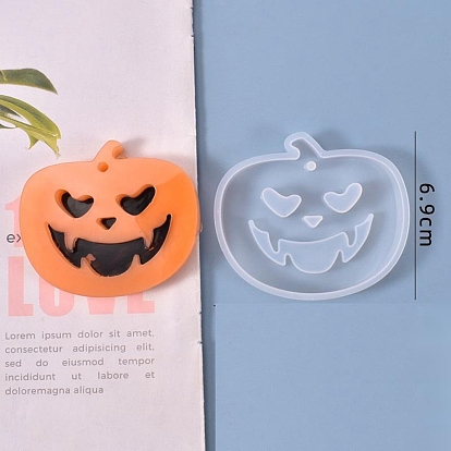 Halloween DIY Jack-O-Lantern Pendant Silicone Molds, Resin Casting Molds, For UV Resin, Epoxy Resin Jewelry Making