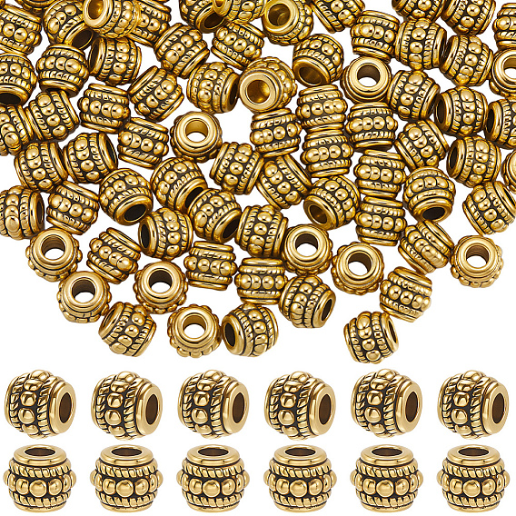 150шт. тибетские серебряные бусины, без кадмия, без никеля и без свинца, баррель