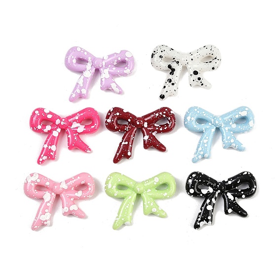 Непрозрачные акриловые бусины, окрашенные распылением, бантом