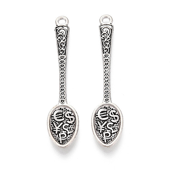 Тибетский сплав стиля большие кулоны, ложка, без кадмия и без свинца