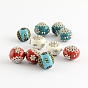 Round Handmade Indonesia Beads, with Alloy Cores