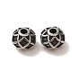 304 Stainless Steel Beads, Rondelle with Stripe Pattern