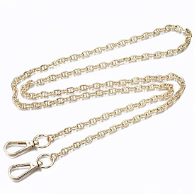 Bag Chains Straps, Brass Mariner Link Chains, with Alloy Swivel Clasps, for Bag Replacement Accessories