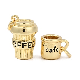Латунь эмаль прелести, с целью перехода в кольце, амулеты чашка кофе, стойки покрытие, без кадмия и без свинца, прочное покрытие