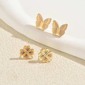 201 Ohrstecker aus Edelstahl für Damen, golden