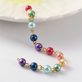 Messing handgemachte Glasperlen Perlenketten, ungeschweißte, für Halsketten Armbänder Herstellung, 39.3 Zoll