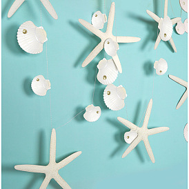 Guirlande en papier coquillages et étoiles de mer, papier décoratif de fête, pour les décorations de fête d'anniversaire