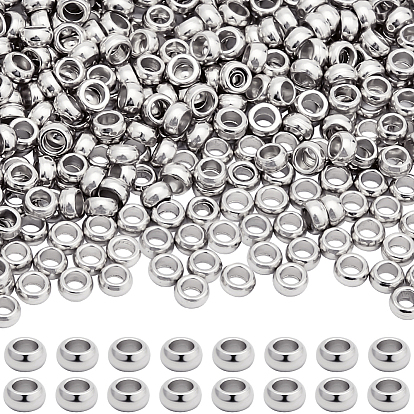 500 шт. 316 хирургические бусины-рондель из нержавеющей стали, для изготовления браслетов, ожерелий