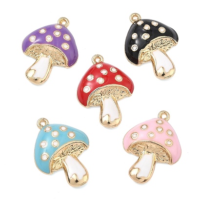Подвески из эмали и сплава, грибные прелести, стойки покрытие, без кадмия, без никеля и без свинца, золотые