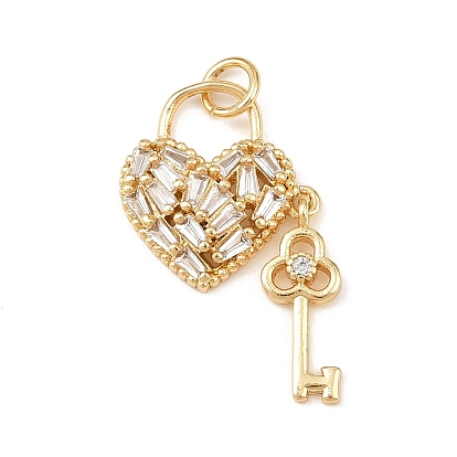 Латунные микро проложить кубического циркония подвески, брелоки для замков и ключей, стойки покрытие, долговечный, без кадмия и без свинца, с целью перехода в кольце
