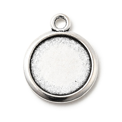 Настройки сплава кулон кабошоны тибетский стиль, двухсторонний лоток, плоско-круглые, без кадмия и без свинца