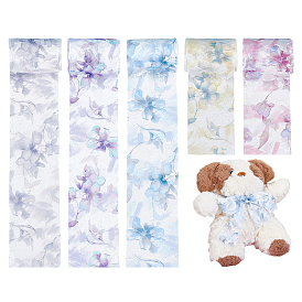 5 рулоны 5 цвета полиэфирной ленты, для украшения поделок, цветочным узором