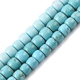 Бусины из натурального магнезита, окрашенная и подогревом, баррель