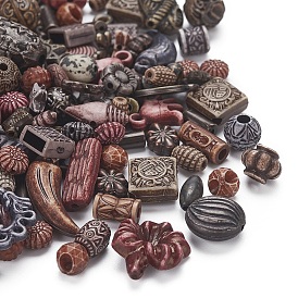 Mixed Antique Style Acrylic Beads/Pendants, Mixed Shapes