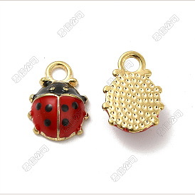 Charmes d'émail d'alliage, 3d charmes de coccinelle, sans plomb & sans nickel & sans cadmium 