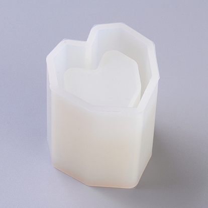 DIY Brush Pot Silicone Molds, Resin Casting Molds, For UV Resin, Epoxy Resin Jewelry Making, Heart