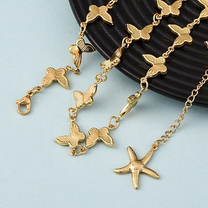 304 Женские ожерелья-цепочки в виде бабочек из нержавеющей стали