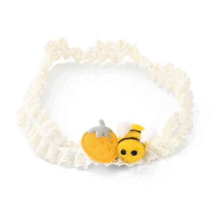 Elastic Baby Headbands for Girls, Hair Accessories Hair Vine, with Cloth Bee and Strawberry