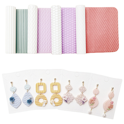 4шт. пластиковый ролик для создания текстуры из полимерной глины для изготовления сережек