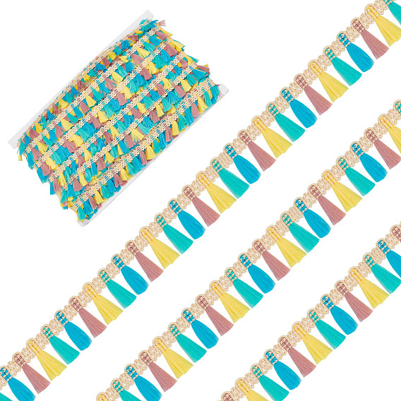 Красочная отделка бахромой из полиэстера с кисточками, украшение одежды, аксессуары для костюма