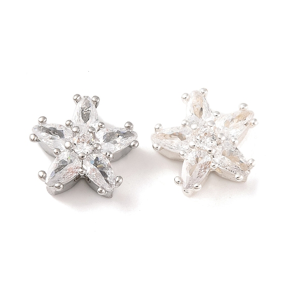 Латунные микропаве из прозрачного кубического циркония, без кадмия, без никеля и без свинца, звезда