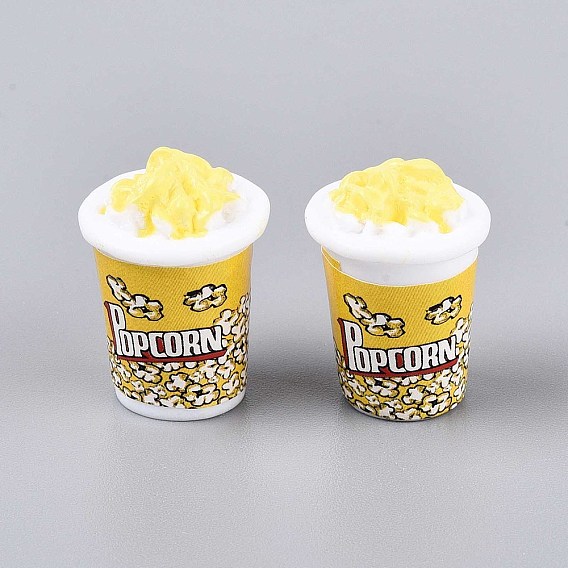 Бусины из cмолы, с наклейками, нет отверстий / незавершенного, попкорн, имитация еды