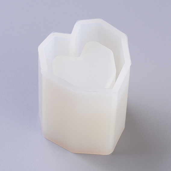 DIY Brush Pot Silicone Molds, Resin Casting Molds, For UV Resin, Epoxy Resin Jewelry Making, Heart